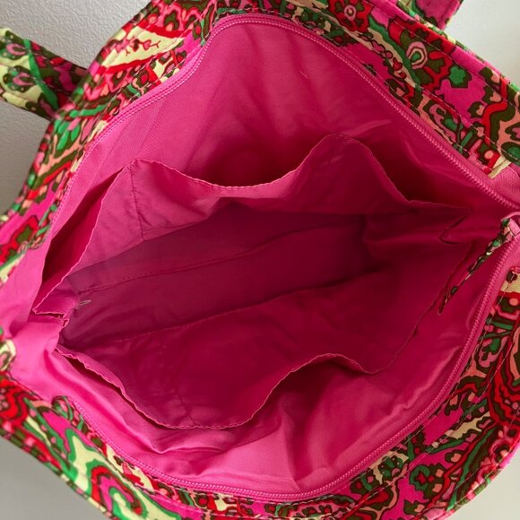 NWT Vera Bradley Small Tote in Capri Pink Paisley Cotton - Picture 8 of 11